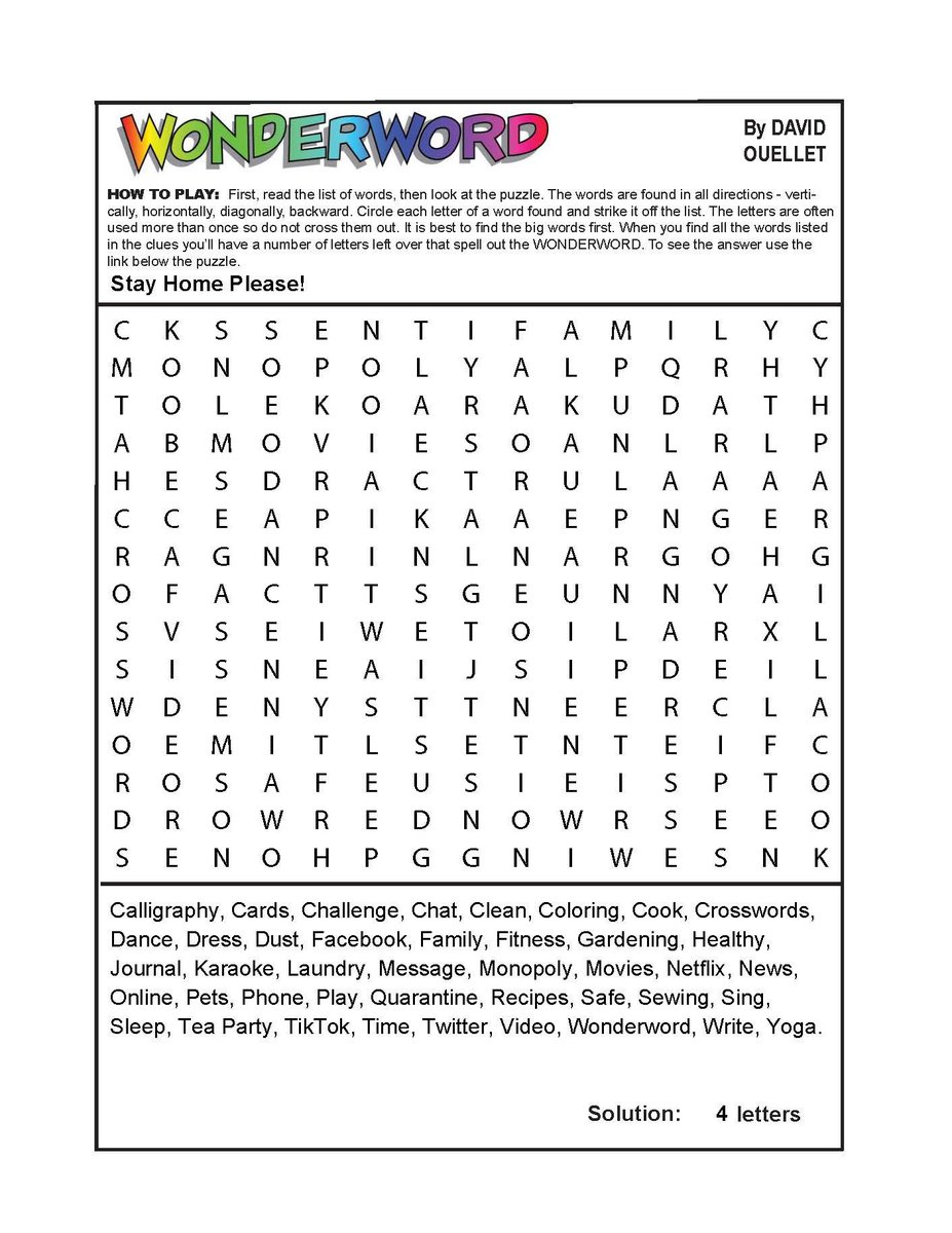 Printable Wonderword Today's Puzzle_52169