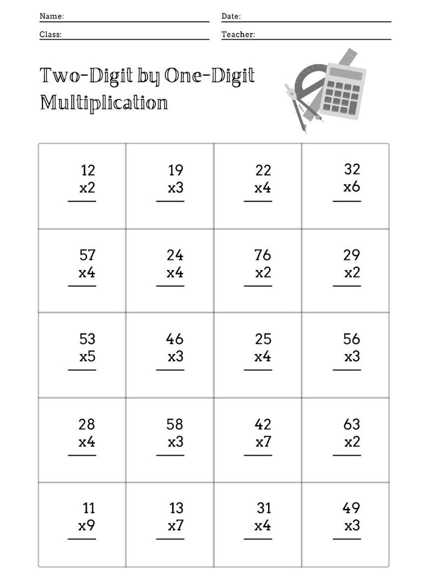Printable Multiplication Worksheets Single Digit