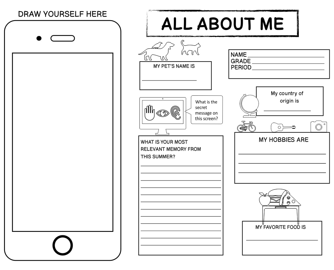 Printable All About Me Template Adults