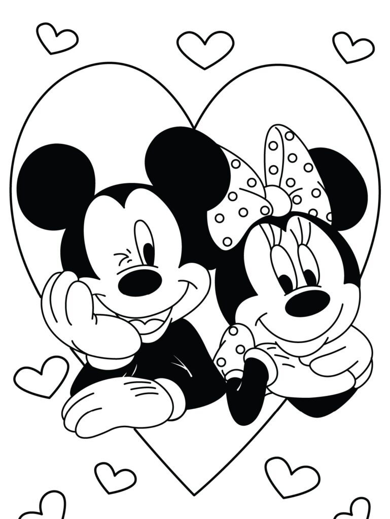 Printable Free Disney Valentine Coloring Pages - Printable JD