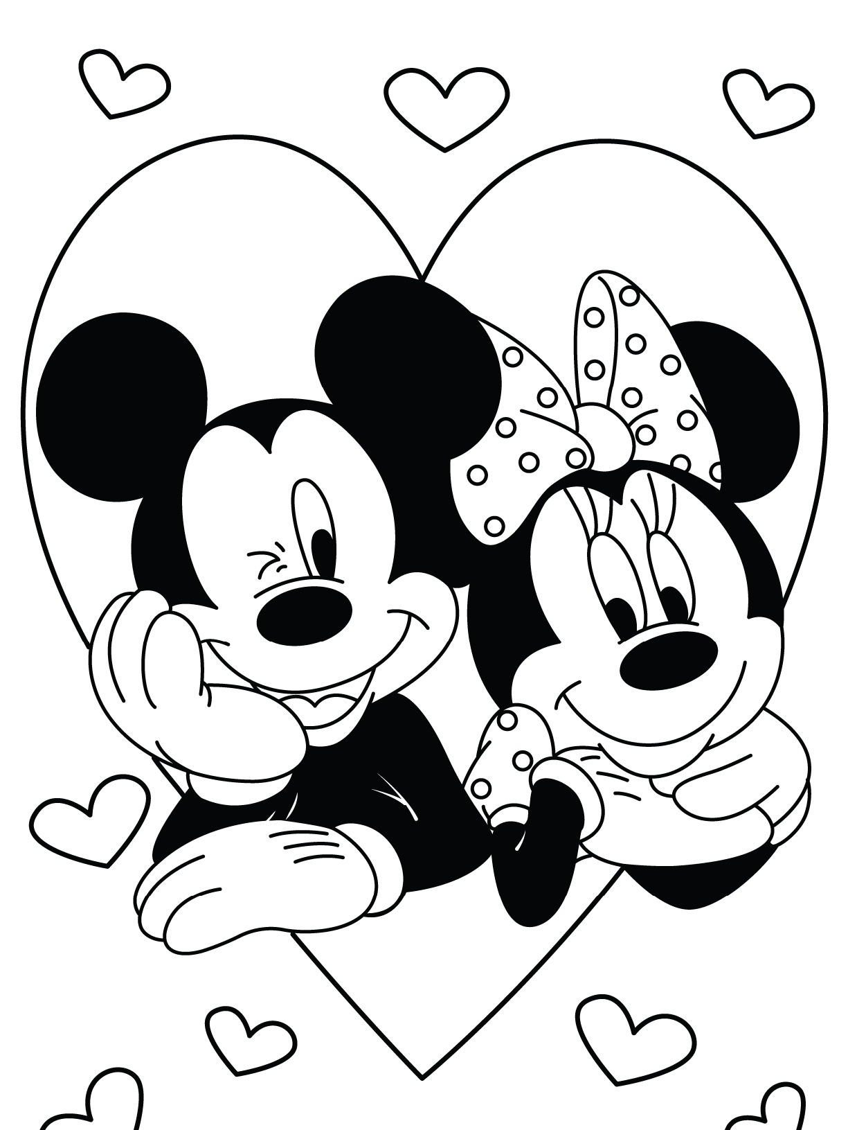 Printable Free Disney Valentine Coloring Pages