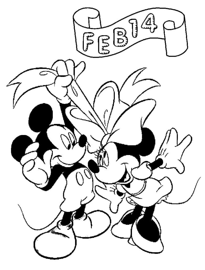 Printable Free Disney Valentine Coloring Pages - Printable JD