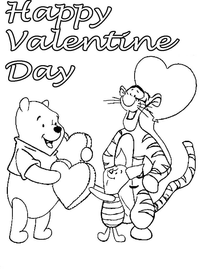 Printable Free Disney Valentine Coloring Pages