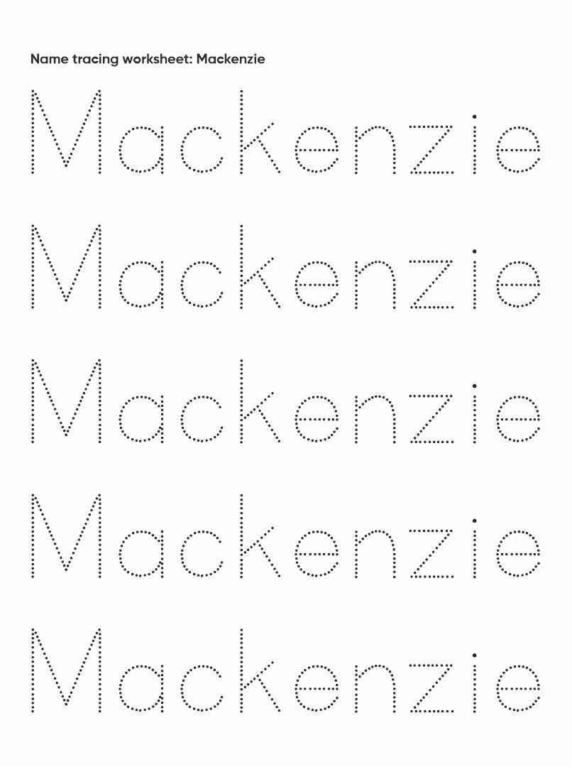 Printable Free Dotted Names For Preschool With Lines