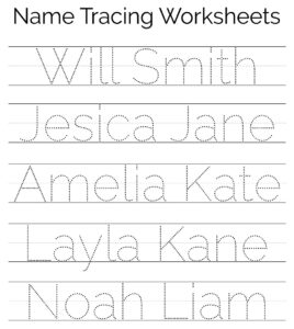 Printable Free Dotted Names For Preschool With Lines - Printable JD