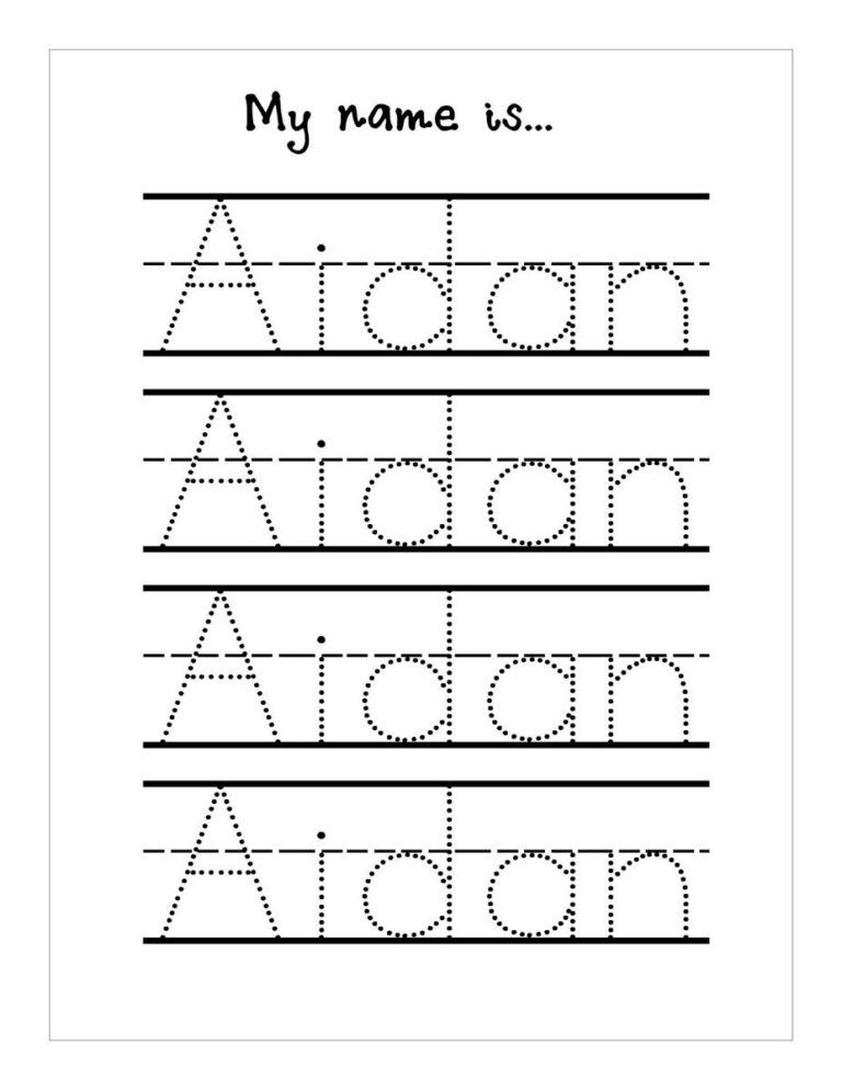 Printable Free Dotted Names For Preschool With Lines Printable JD