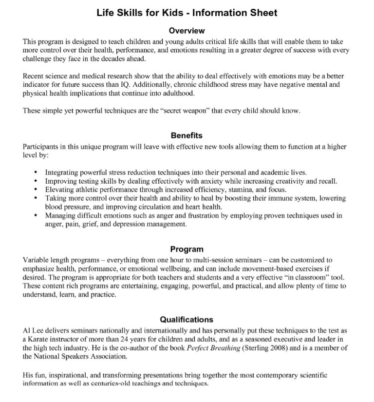 Printable Life Skills Worksheets Printable JD