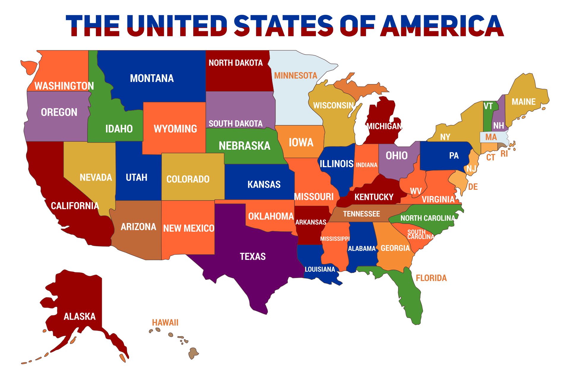 Printable Map Of The United States 4 