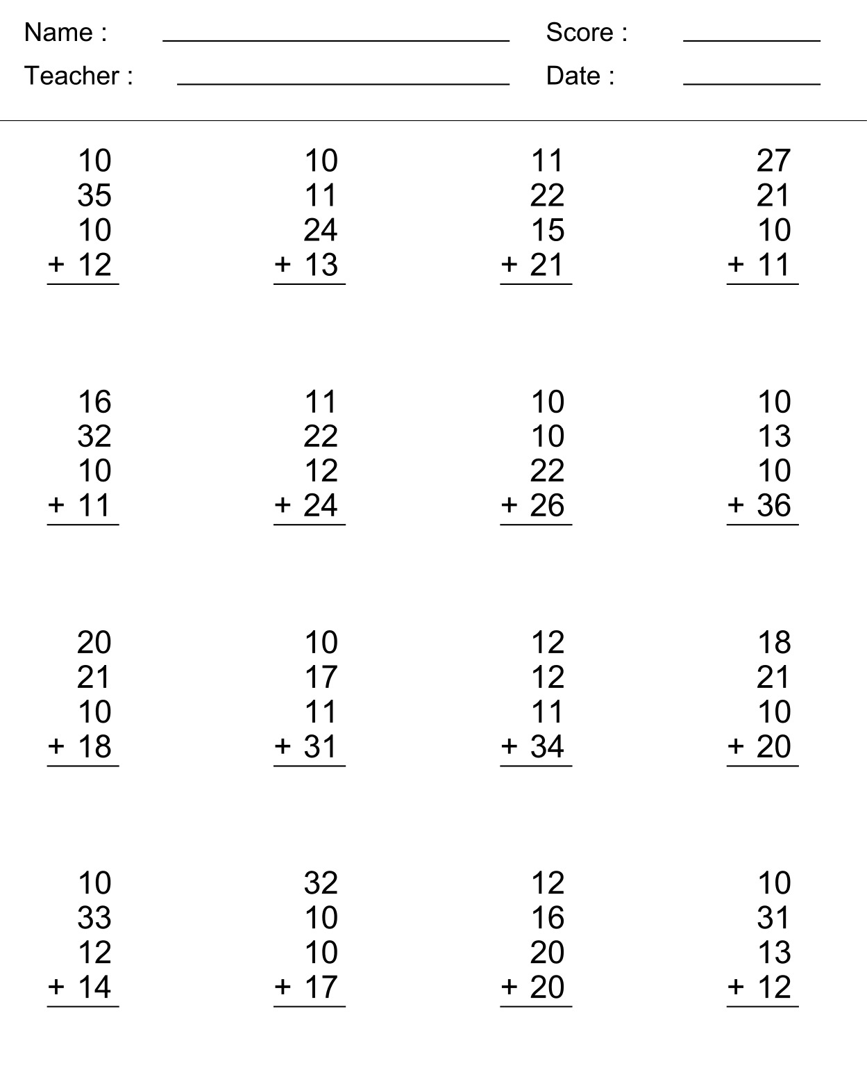 Printable Math-Aids Com Worksheet - Printable JD