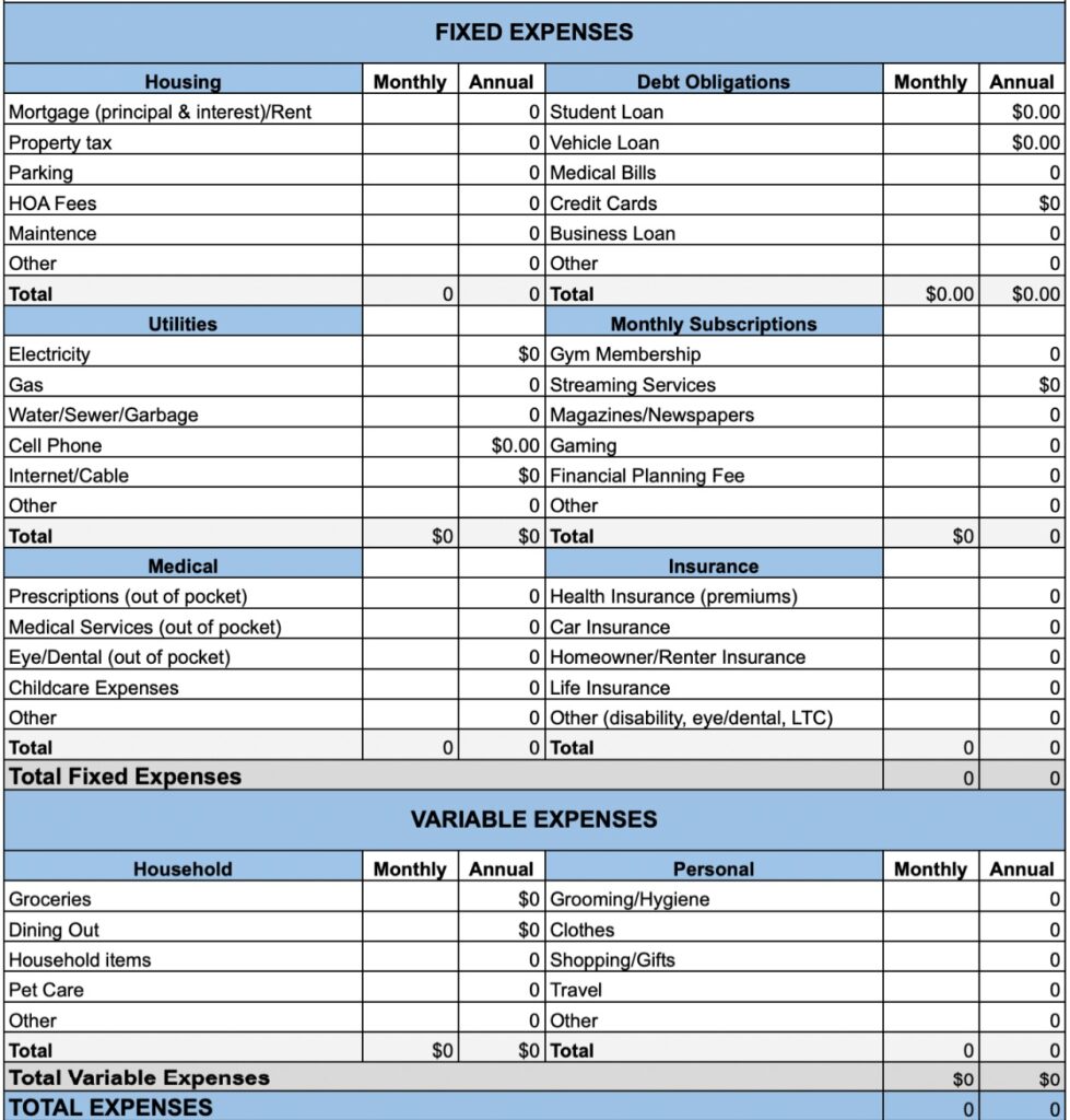 Printable Simple Budget Worksheet Activity - Printable JD