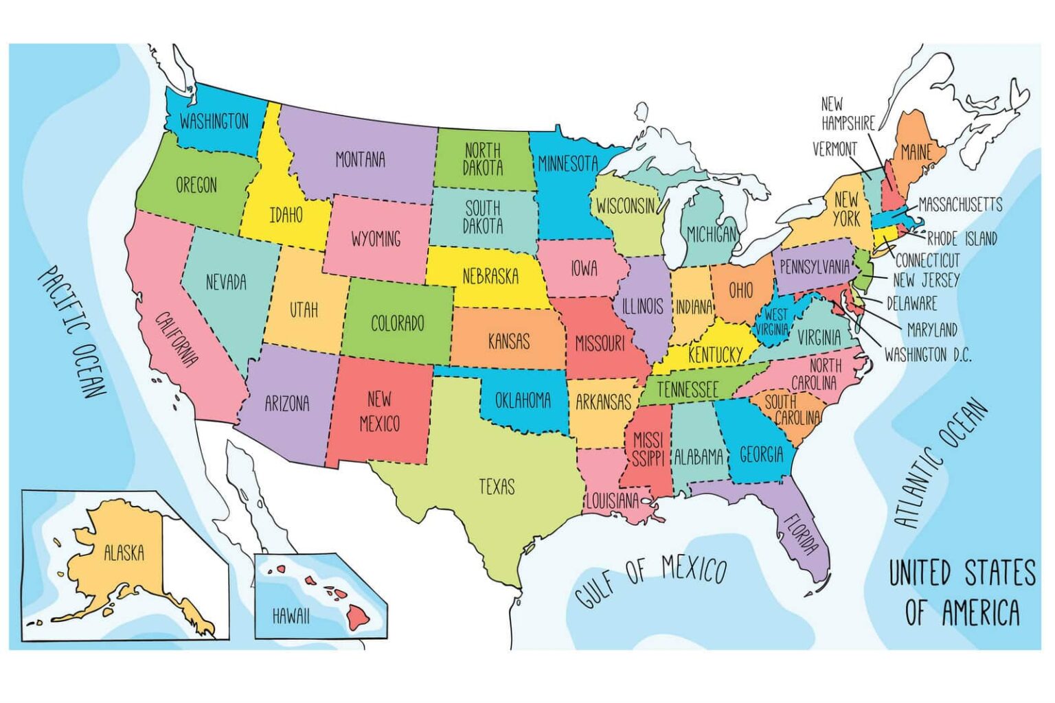Printable All 50 States Map Printable Jd 2912