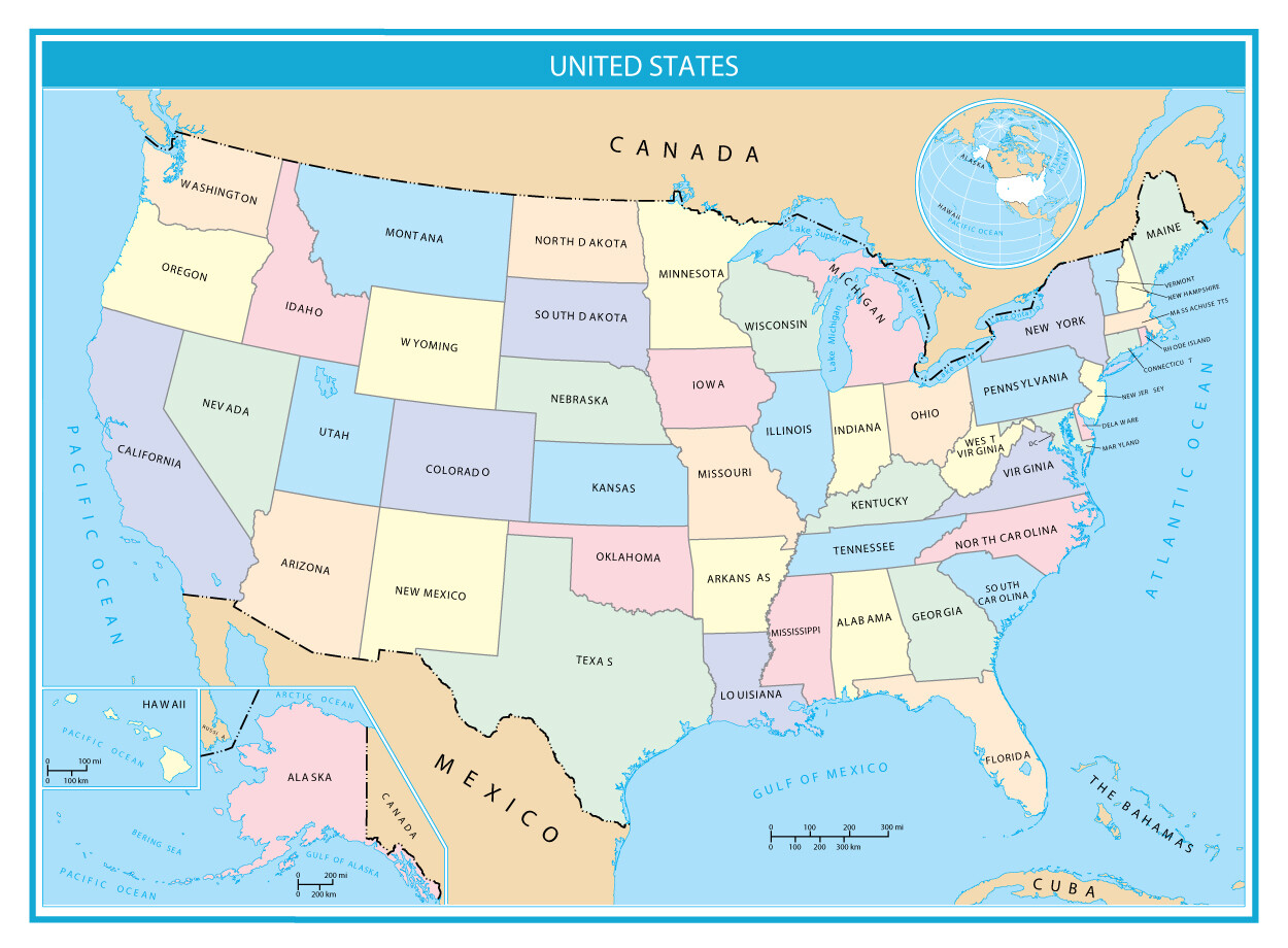 Printable United States Map Printable JD