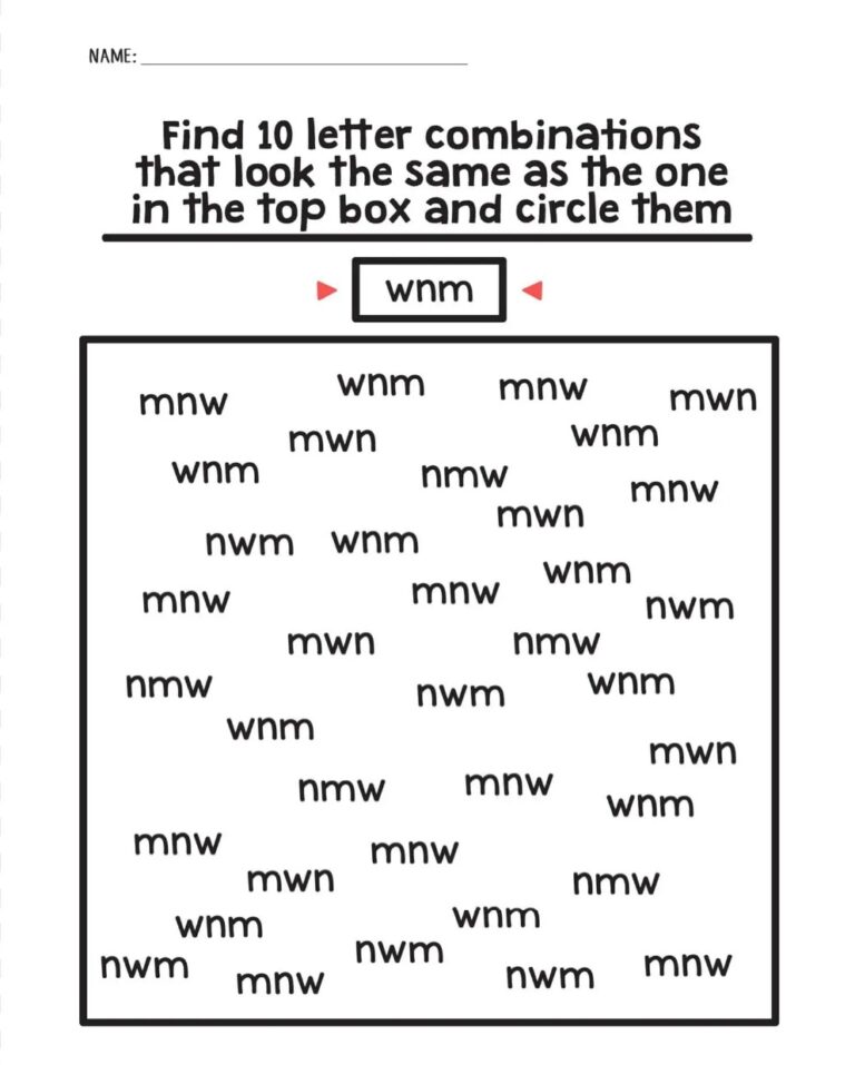 Printable Visual Scanning Worksheet Printable JD Printable Visual Scanning Worksheet Printable JD