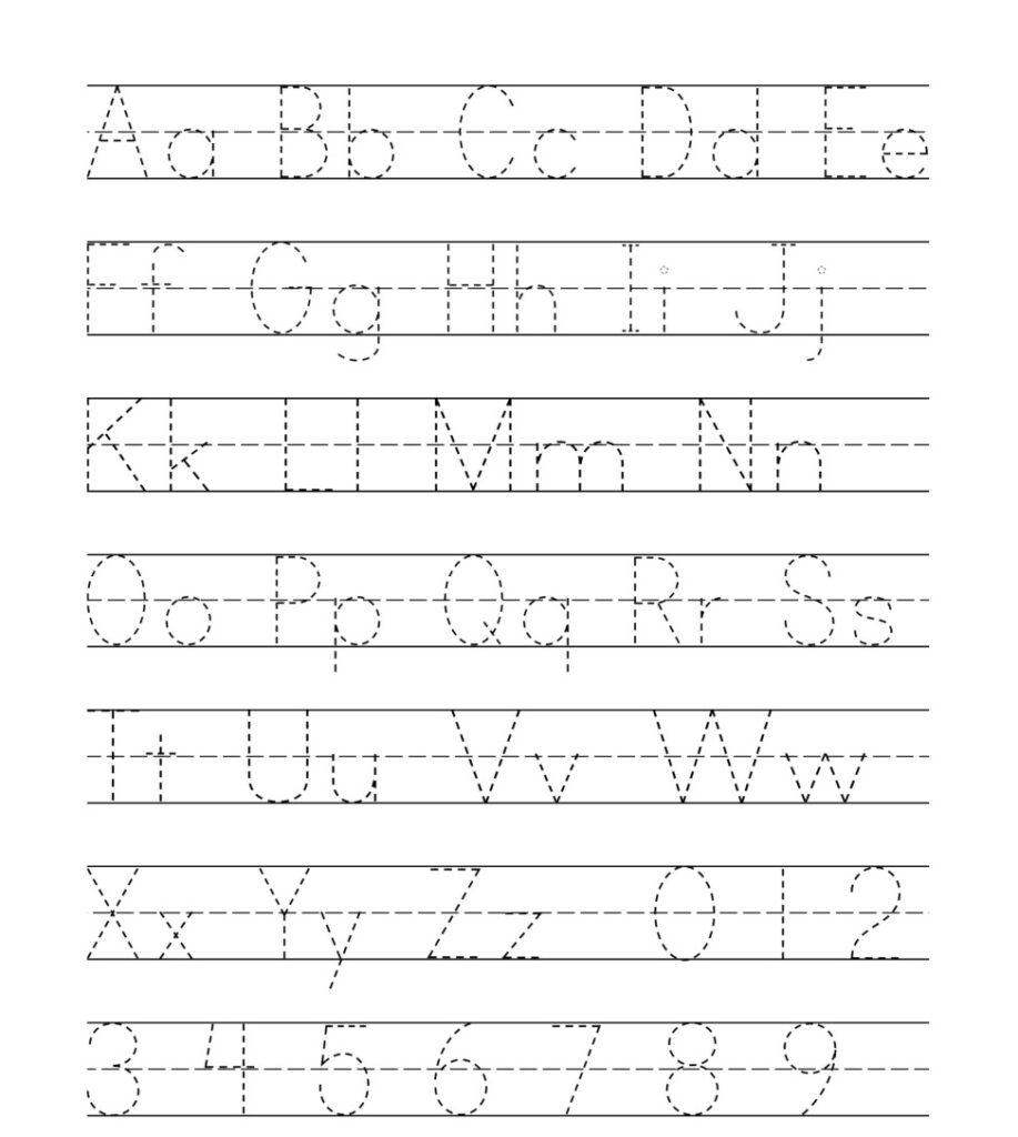 Printable A To Z Alphabet Tracing Worksheets Format