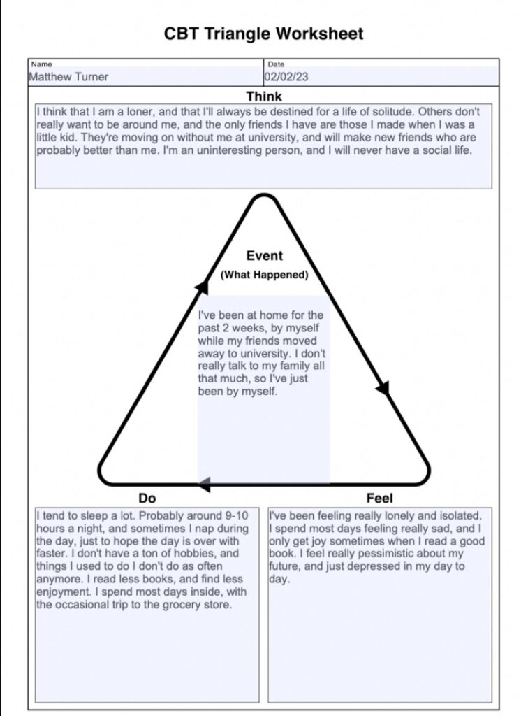 Printable CBT Triangle Therapist Aid - Printable JD