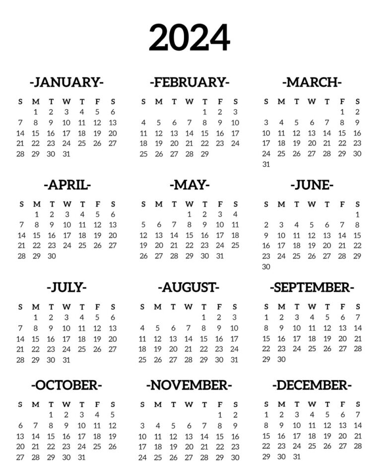 Printable Calendar 2024 - Printable JD