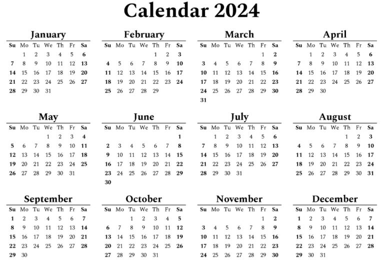 Printable Calendar 2024 - Printable Jd