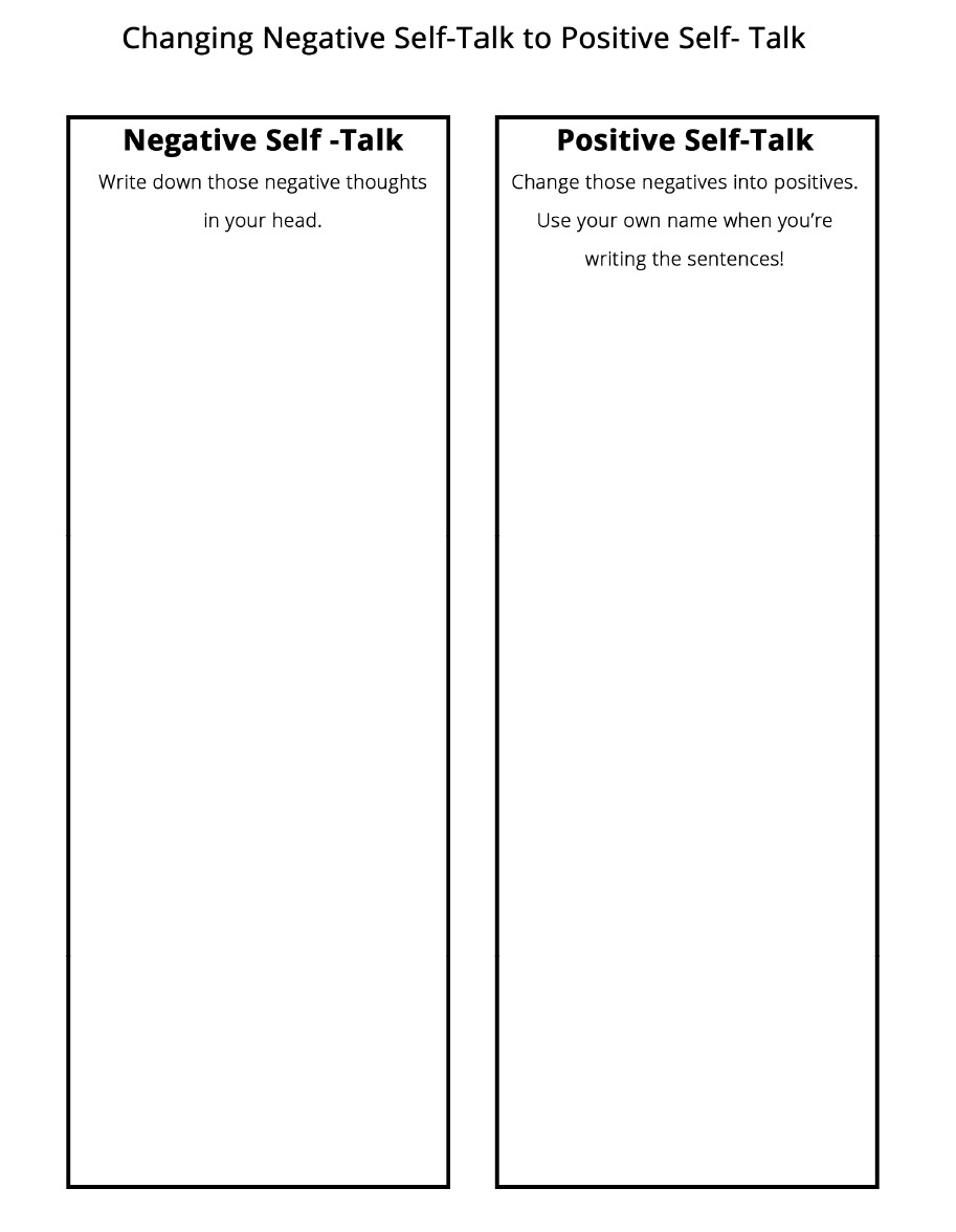 Printable Positive and Negative Coping Skills Worksheet